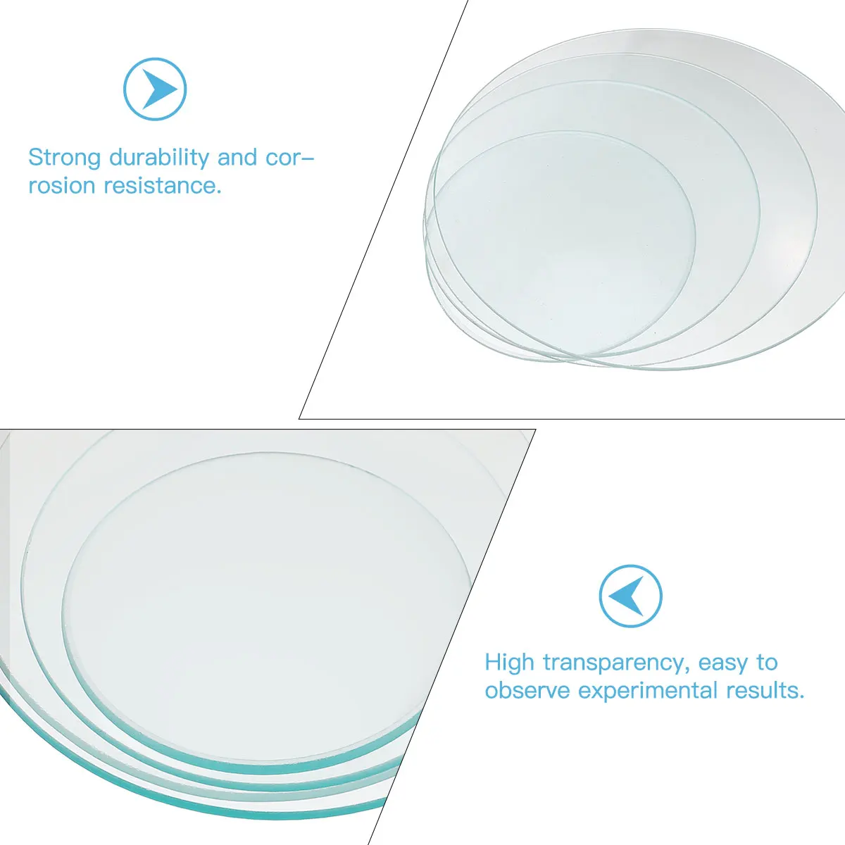 

4 Pcs High Temperature Resistant Surface Dish Beaker Cover Watch Glass Thickened Laboratory Equipment Petri Accessories