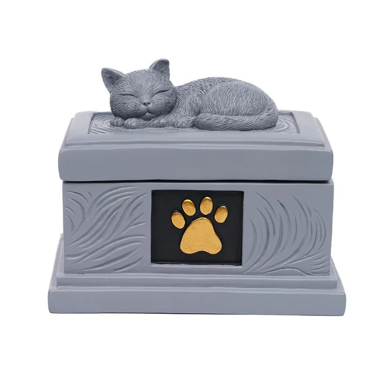 Creative Resin Cat Shape Pet Urn Ornaments Outdoor Courtyard Pet Commemorative Urn Altar Crafts Funeral Supplies Decoration