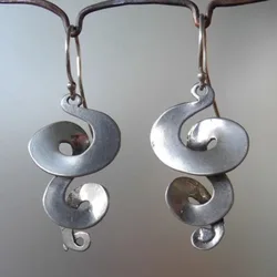 Vintage Silver Color Metal Overlapping Helix Dangle Earrings for Women Creative Personality Earrings Jewelry