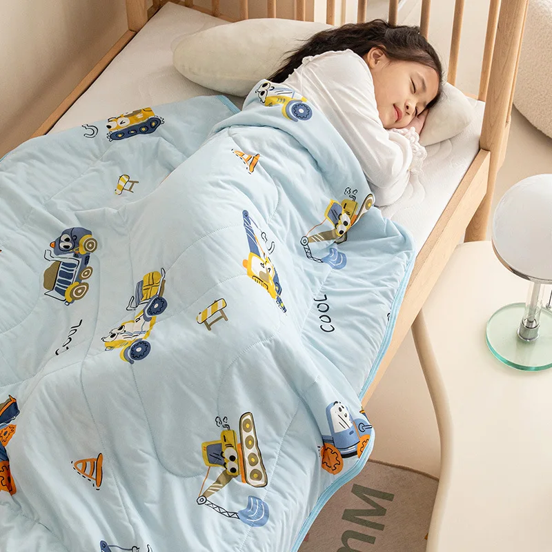 A-Class Children Summer Quilt, Cool Feeling Summer Quilt, Soft Sticky Air Conditioning Kindergarten Thin Blanket Quilt