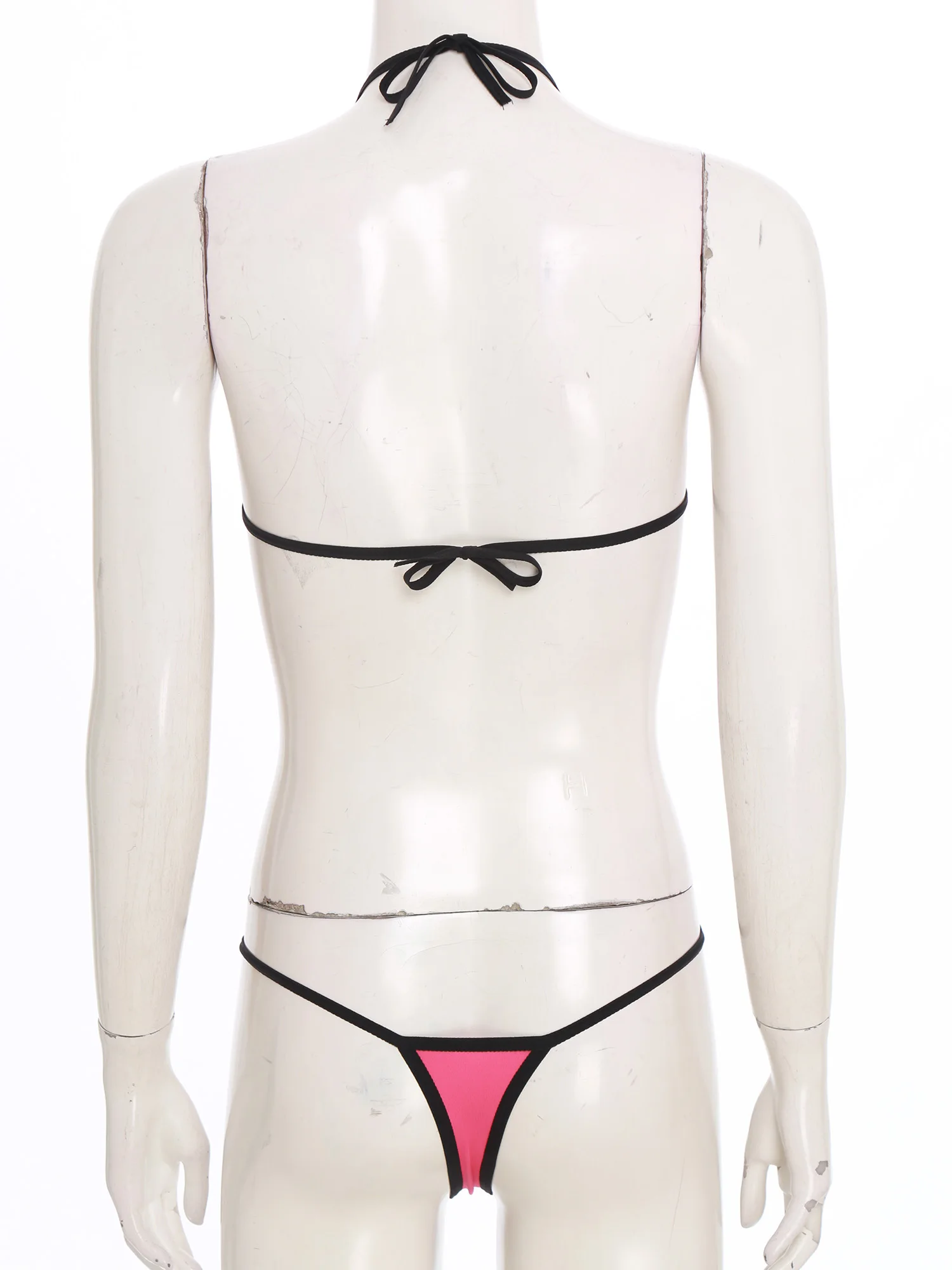 Women's Swimsuit Micro Bikini Bodysuit Swimwear Lace-up Halter Backless T-back Sling Shot One Piece Monokini Nightwear Beachwear