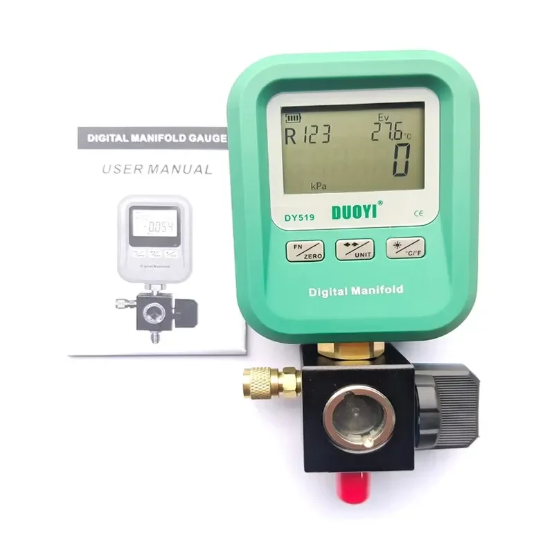 Refrigeration Digital Manifold Gauge DY519 High Accuracy Car Air Conditioner Pressure Temperature Electronic Manometer Tester