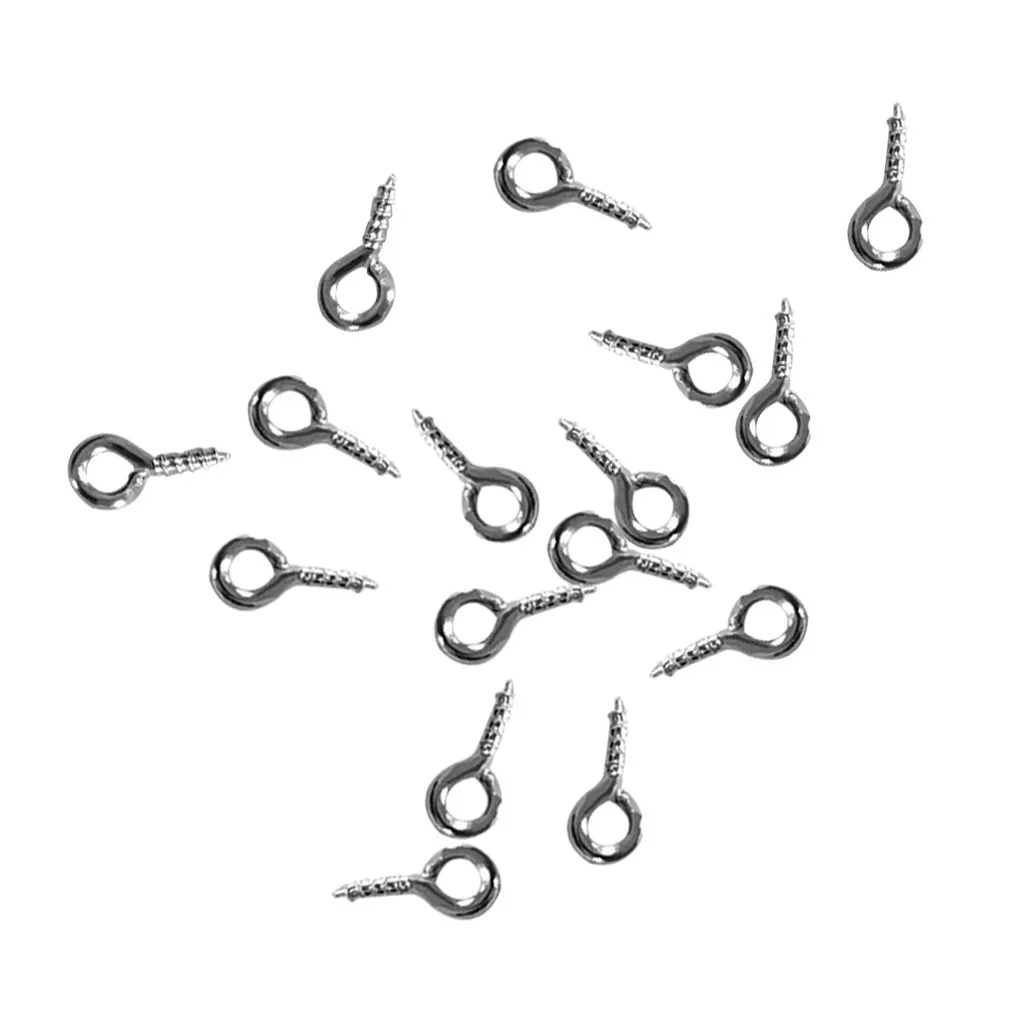 100Pcs Metal Circular Screw Eyes Jewelry Making Eye Pin Hooks Eyelet Threaded Clasps Hooks