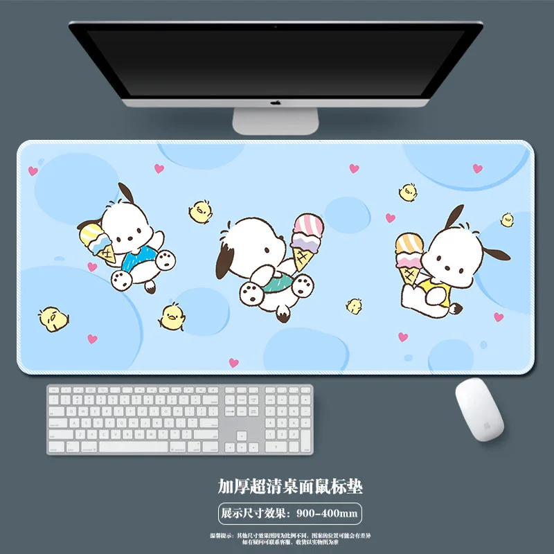 Pochacco Kitty Anime Pad Mouse Mat Computer Gamer Accessories Mouse Keyboard Deskpad Waterproof