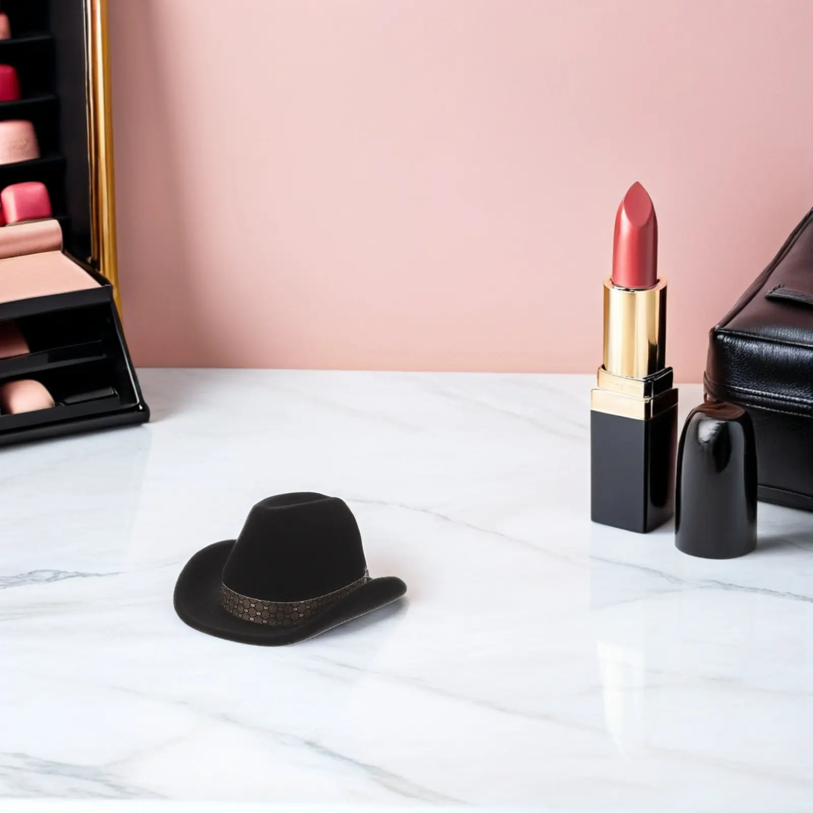 

4Pcs Western Jewelry Box Cowboy Hat Shaped Flocking Interior Decorative Storage Case Ring Necklace Earrings Wedding Gift