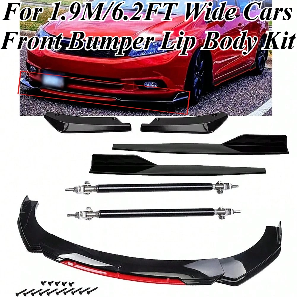 

Front Bumper Lip Body Kit, ABS Side Skirts Lip, Scratch Resistant Front Bumper Lip Splitter Body Kit, Anti-Collision Side Skirt