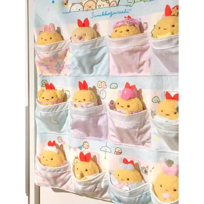 Kawaii Cute Sumikkogurashi Wall Mounted Storage Bag 12 Grids Doll Storage Bag Anime Bedroom Decoration Christmas Gifts for Girls