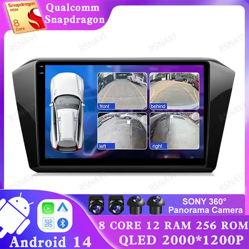 

Android 14 For Volkswagen Passat B8 2015- 2020 Head Unit Viedo Player 4G LTE 2DIN 5G WIFI 2 DIN BT Multimedia DVD Navigation DSP