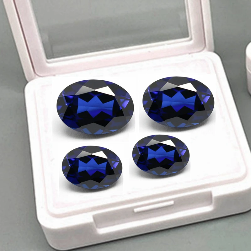 

Pretty Boxed Blue Sapphire Natural Cutting Oval Faceted Cut VVS Loose Gemstone for Jewelry Accessories/Inlay/Collection/Gift