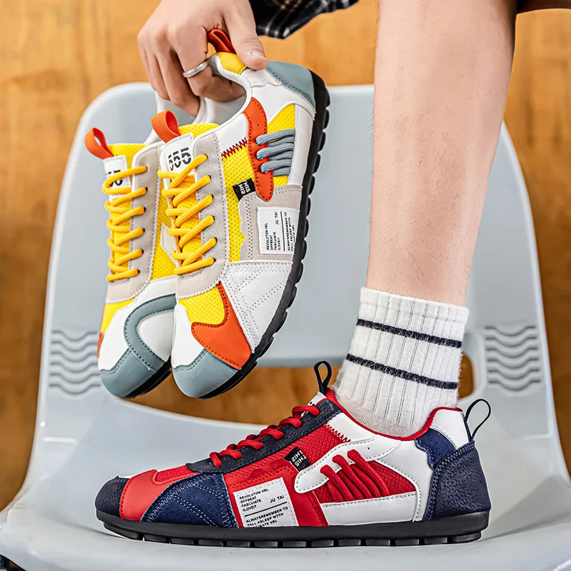 

Canvas sneakers Men's casual sports shoes hiking mountain Fashion climbing loafers mesh sneakers New large size Punk mens shoes