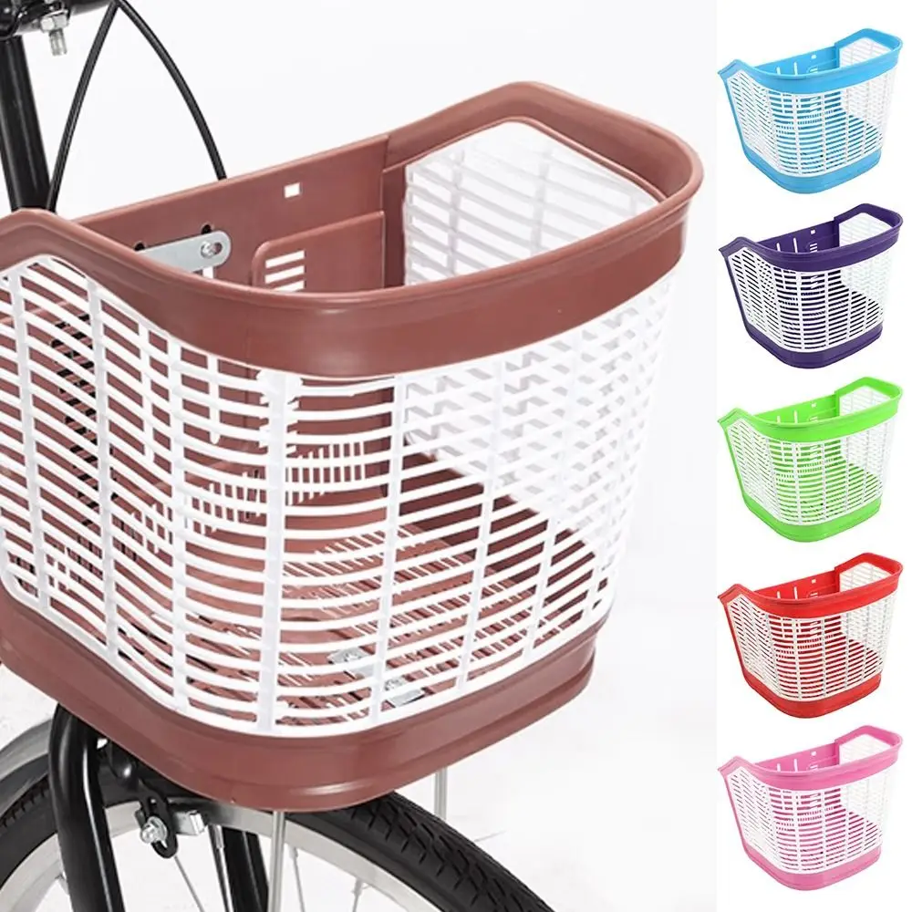 

Multicolors Kids Children Bike Basket Hollow Plastic Bicycle Storage Bag 5 Colors Bike Front Carrier Bag