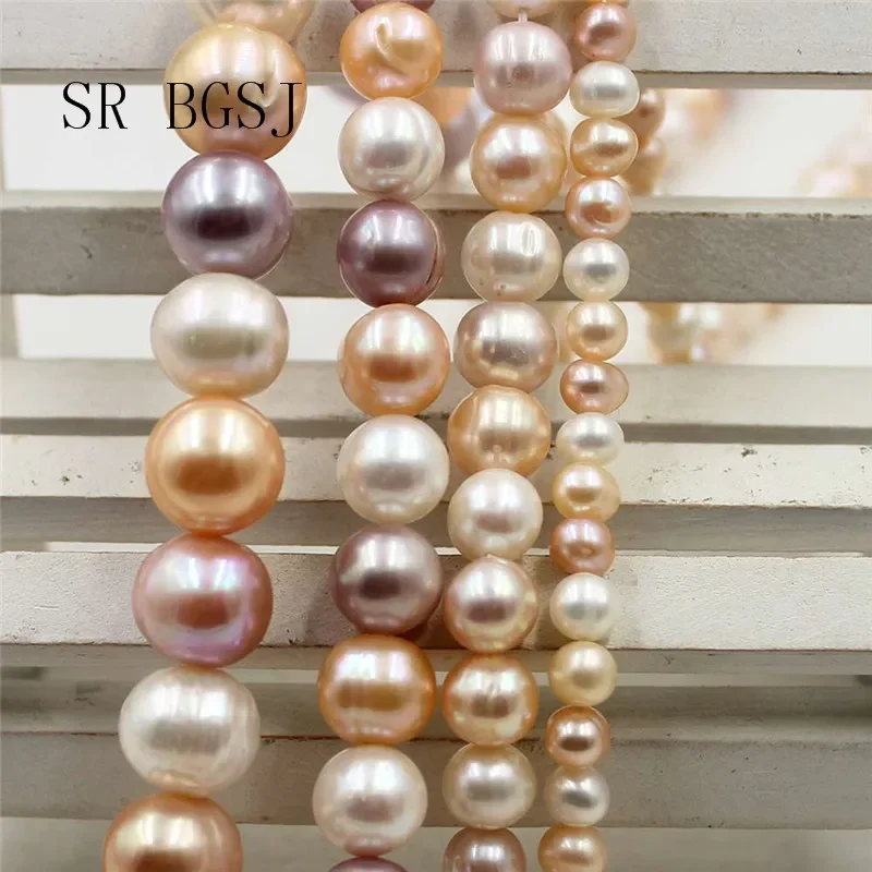 6mm 8mm 10mm 12mm Natural Round Mixed Colors AA Grade Freshwater Pearl Loose Beads Strand 15