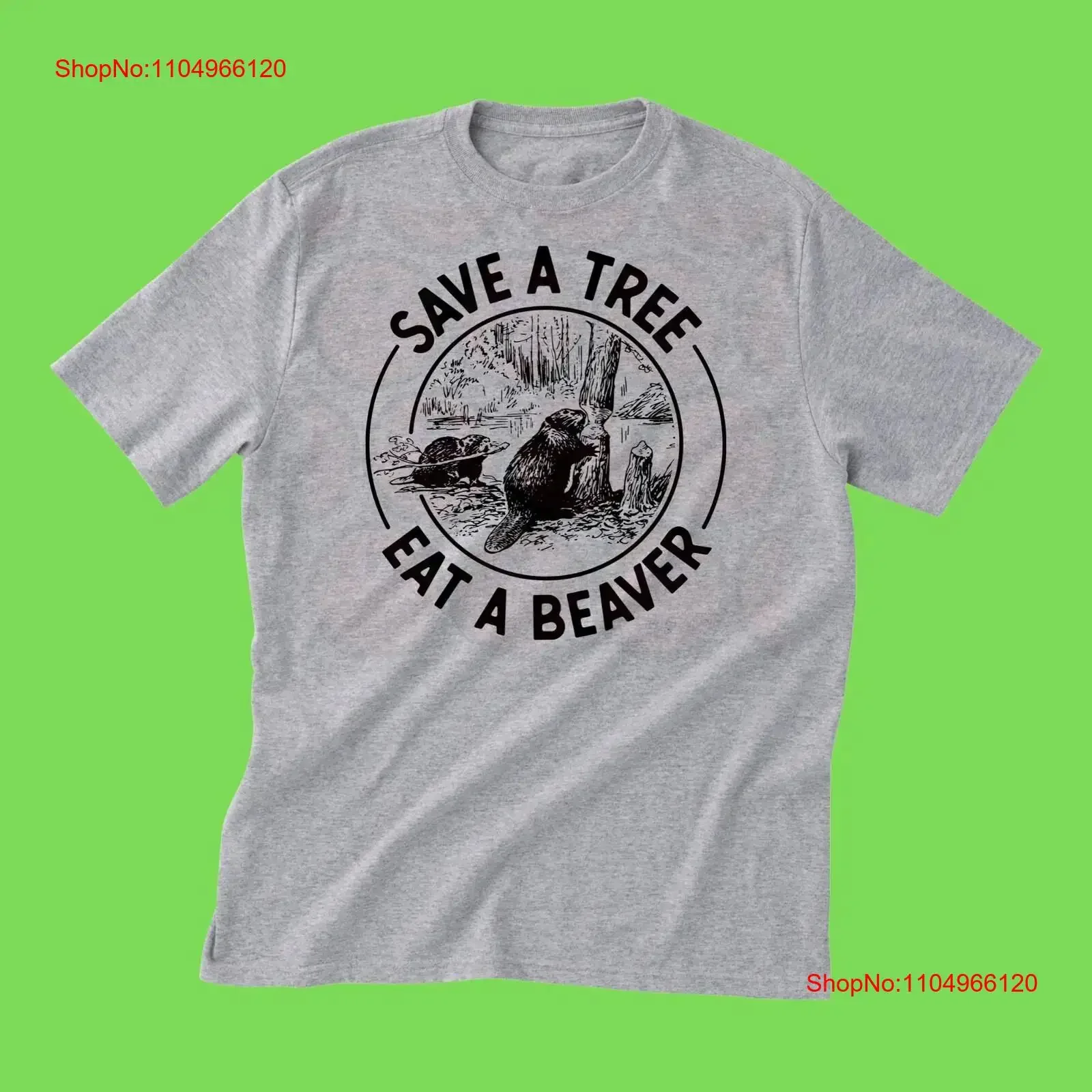 

Футболка для взрослых Save a tree eat beaver, винтажная стираная уличная одежда, растягивающаяся, дышащая, мягкая, повседневная, удобная, стильная