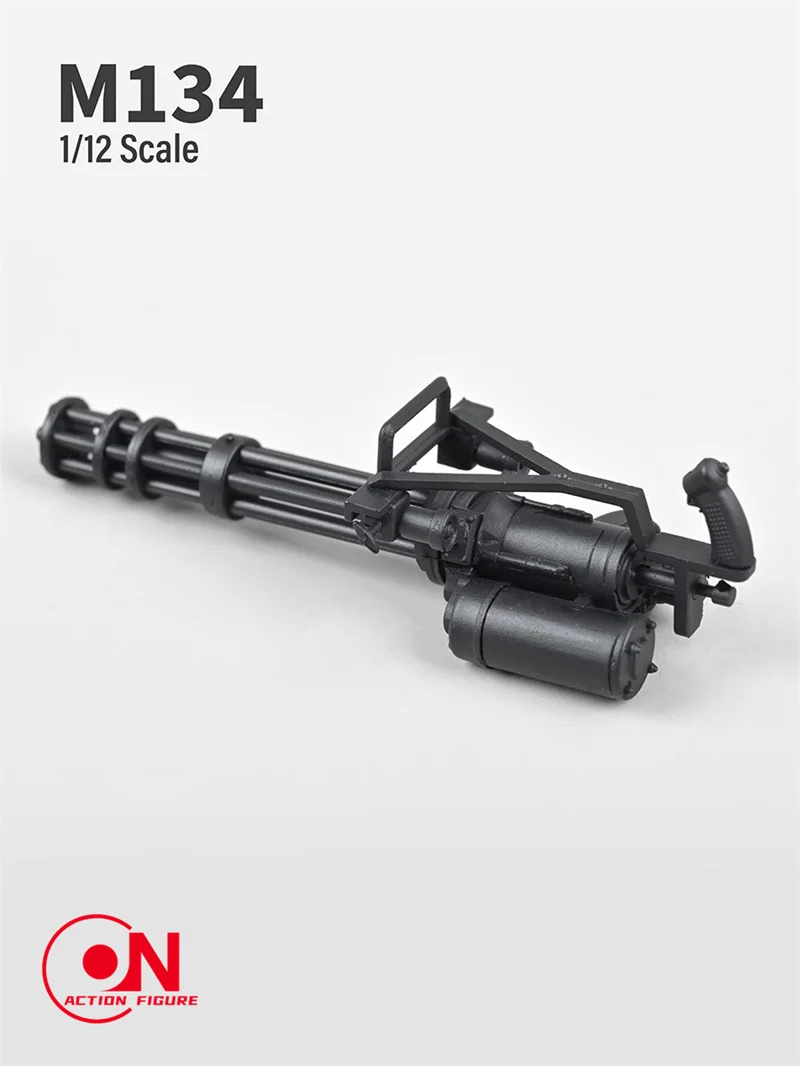 Escala 1/12 m134 gatling minigun modelo de plástico 7.5cm arma modelo solider cena adereços caber 6 ''masculino solider figura de ação corpo