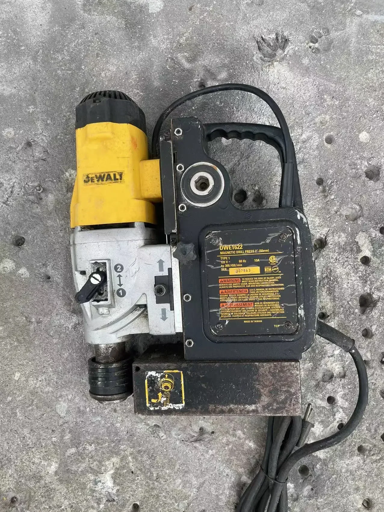 DEWALT DWE1622K 1200W 50mm 2 Speed Magnetic Drill Machine .110VOLT USED.SECOND HAND