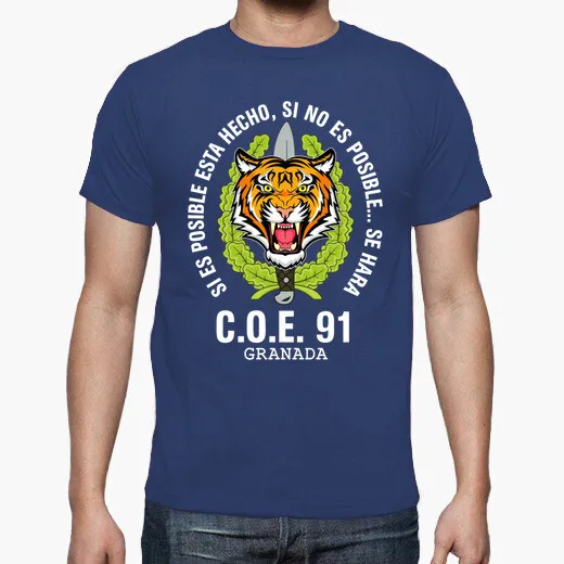 Spanish Legion COE 91 Granada Mod 1 Special Operations Emblem T-Shirt. Summer Cotton O-neck Men\'s Short Sleeve T-Shirt New S-3XL