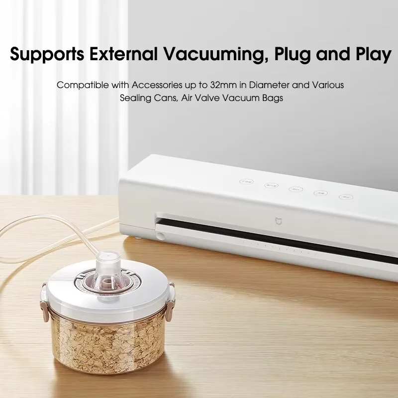 XIAOMI MIJIA Vacuum Sealer Machine With 10pcs Free Vacuum Bags 220V Sealing Machine for Vacuum package For Kitchen Household image 3