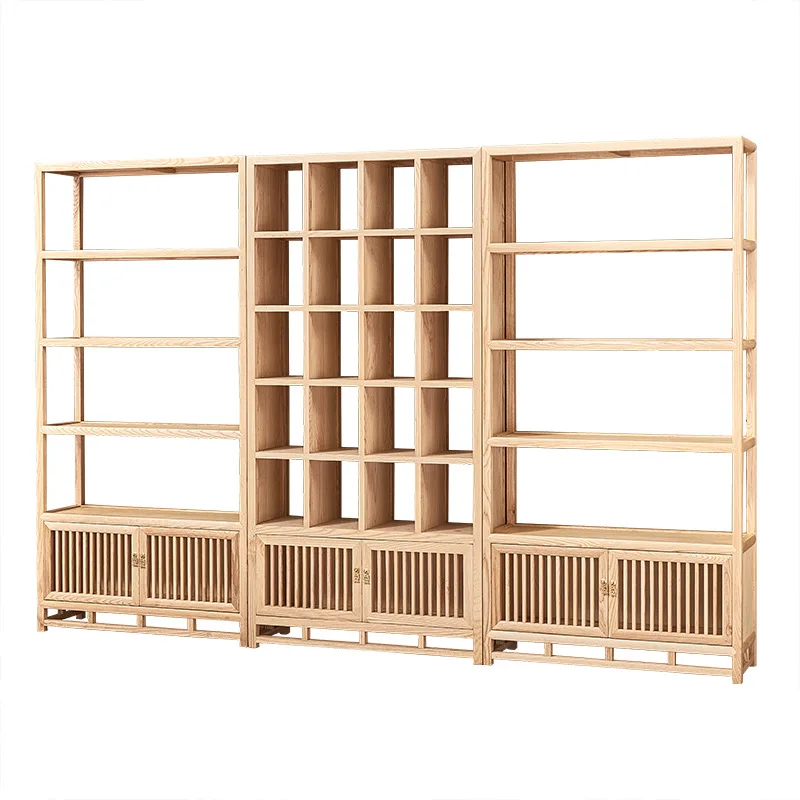 

New Chinese style solid wood tea display cabinet multi-functional storage office