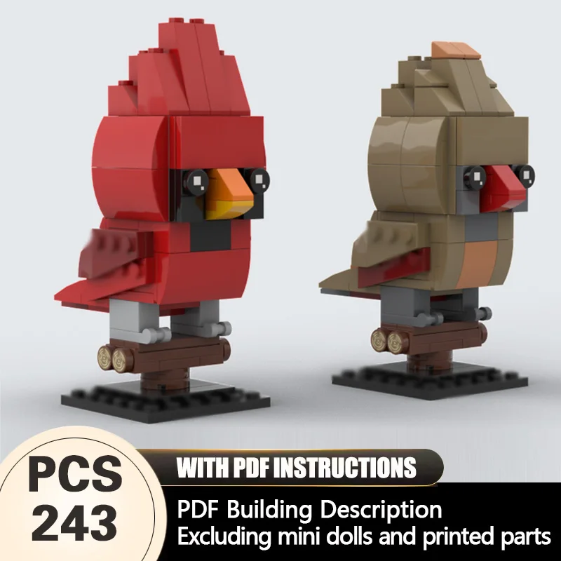 

Creators Animal Series Model MOC Building Bricks Northern Cardinals Modular Technology Gifts Holiday Assemble Children Toys Suit