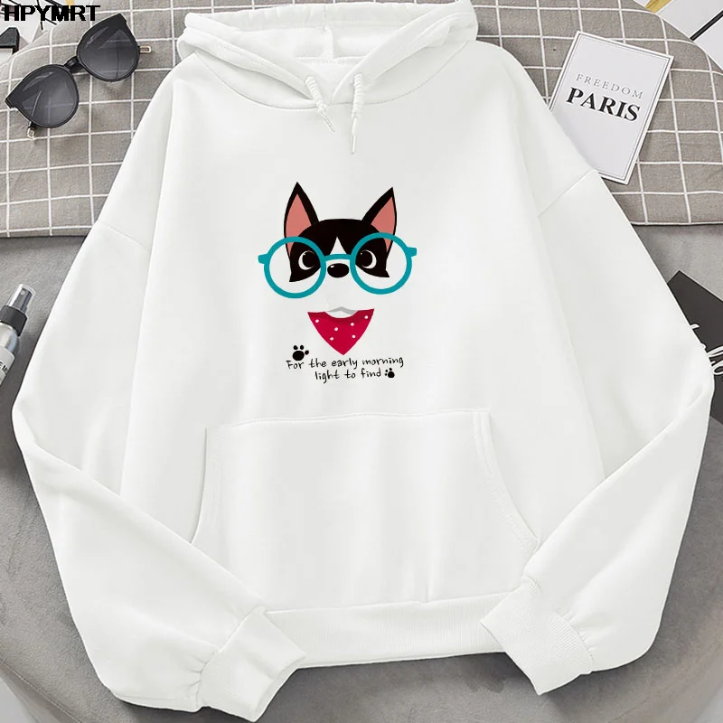 

Fashion streetwear White pink Hooded Top cute Cartoon graphics Printed ladys girl spring Autumn and Winter loose Casual pullover