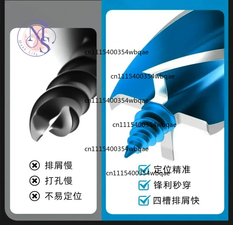 Wood Auger Drill Bit & Twist Drill Set, Hole Saw for Wood, Door Lock Installation, Wood Drilling Tools