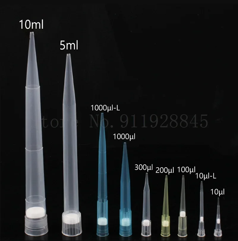 1set Lab 10ul/10ul-L/20ul/50ul/100ul/200ul/300ul/1ml/5ml/10ml Plastic Pipettor Tip Box with Pipette Filter Tips For Experiment