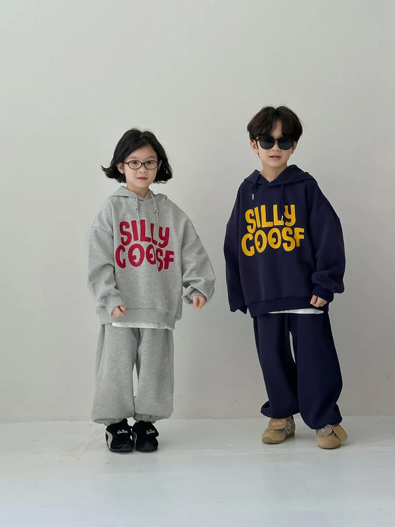 

MILANCEL 2024 Autumn Children's Hoodies Set 2-8 Y Boys Tracksuit Girls Simple Letter Sweatshirt and Pants 2Pcs Kids Sports Wear