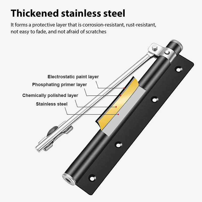 Household Fire Heavy Duty Adjustable Tension Outdoor Spring Hydraulic Buffer Rebound Villa Automatic Glass Door Closure