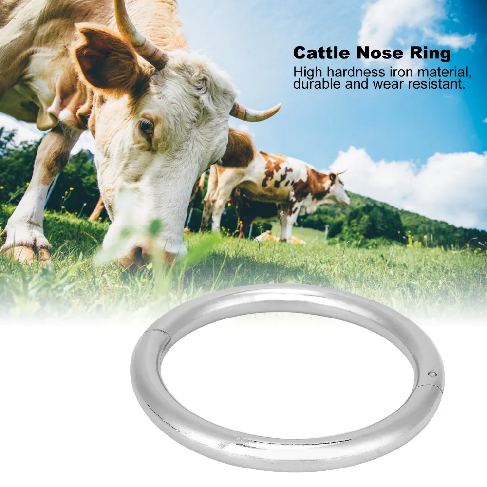 Carbon Steel Cattle Nose Ring Smooth Rust Proof Cow Nose Clip Screwdriver Installation Self Locking Bull Nose Ring Farm Use