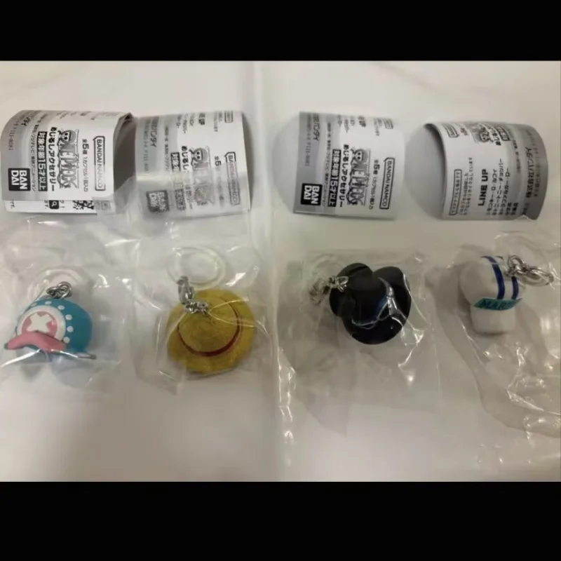 Bandai Onepiece Portgas D Ace Hat Shaped Keychain Mini Figure Pendant Gashapon Charm Bag Key Decor Anime Collectible