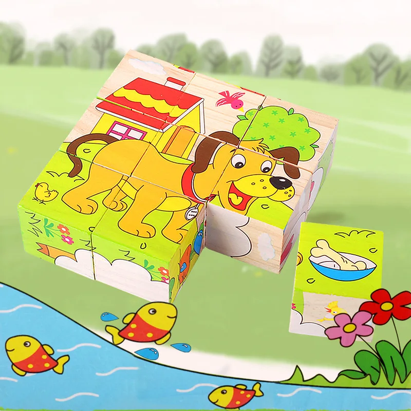 Puzzle tridimensionnel 3d, peinture à six faces, cerveau pour enfants, garçon de 3 à 6 ans, bloc de construction pour bébé, animal, éducation précoce