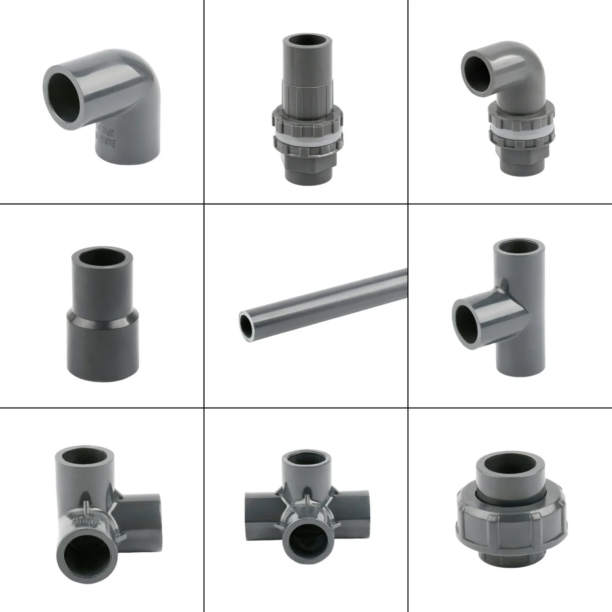2~20PCS I.D 16mm Grey PVC Pipe Fittings Aquarium Fish Tank Accessories Garden Irrigation Straight Elbow Tee Connectors End Cap