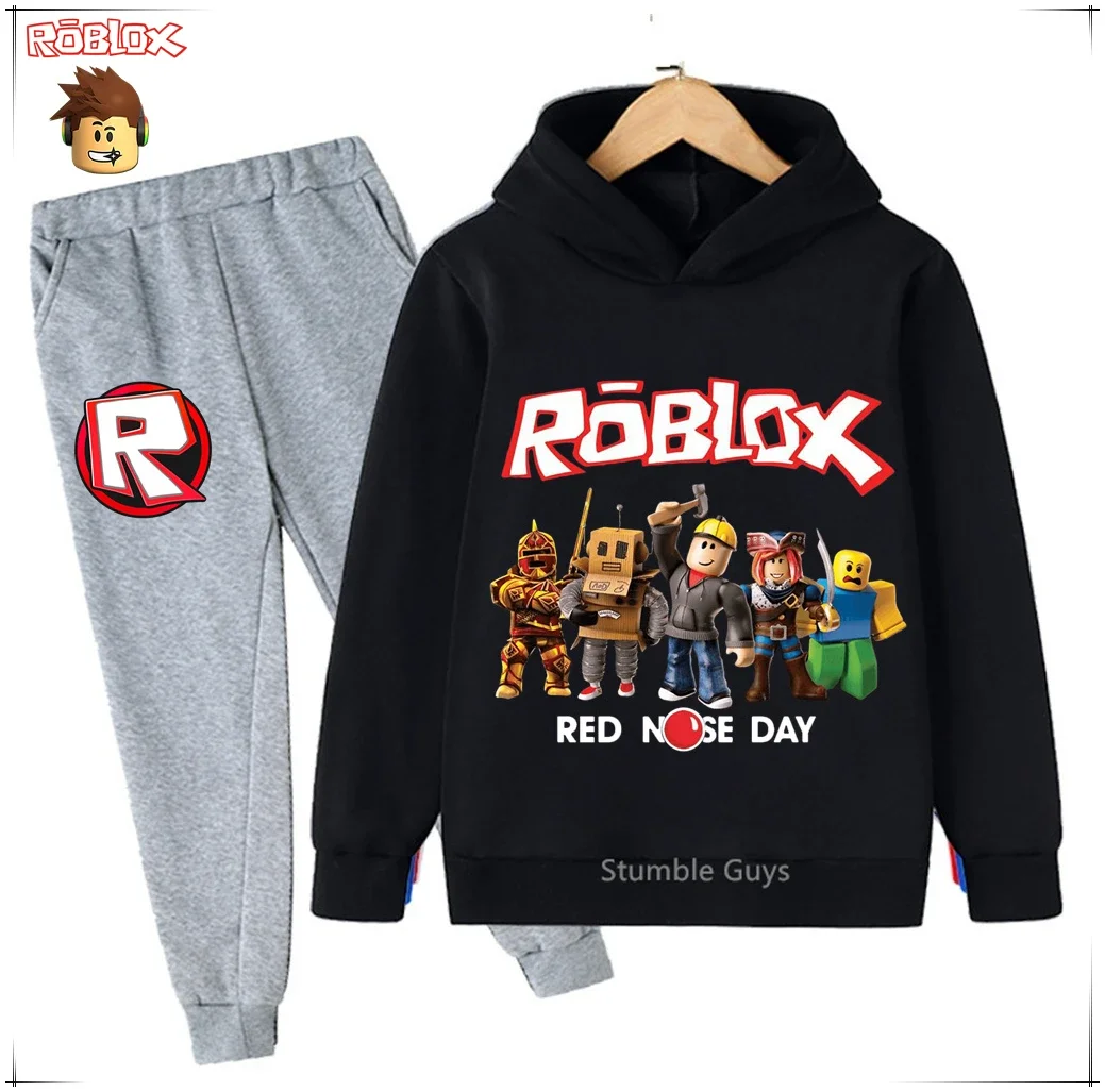 جديد أنيمي رياضي Roblox هوديي مجموعة ربيع الخريف الفتيان ملابس الفتيات الاطفال البلوز عادية