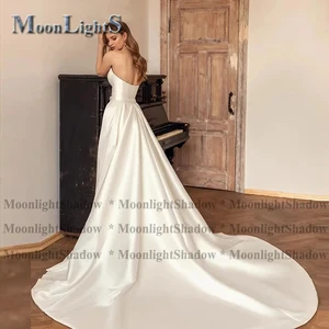 Moonlightshadow Lieber Meerjungfrau Satin Hochzeitskleid Detatierbarer Reißverschlussrock und Spitze sogar in Frauenhochzeitsnacht gekleidet 9 Hauptverkaufskleid Braut Satin Luxus - №6