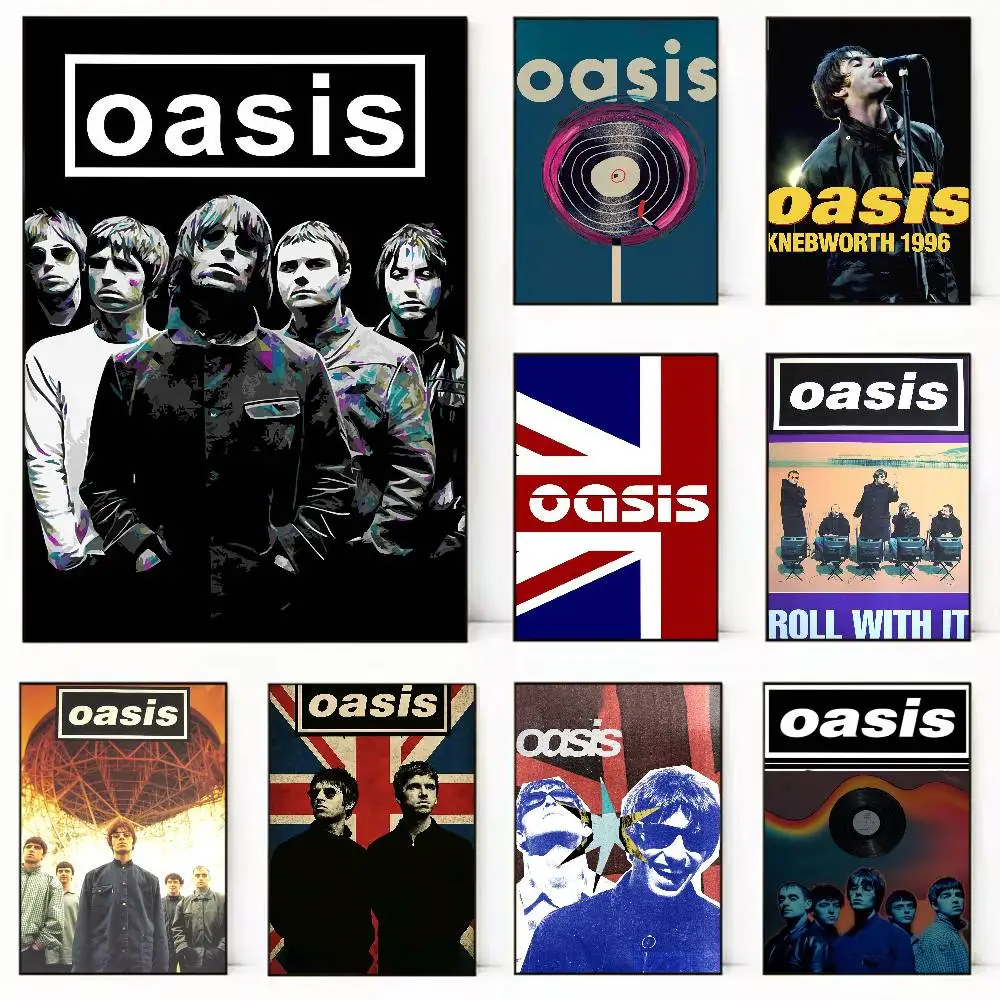 

O-Oasis Band Poster HD Quality Wall Art Retro Posters For Home Room Wall Decor Self Adhesive