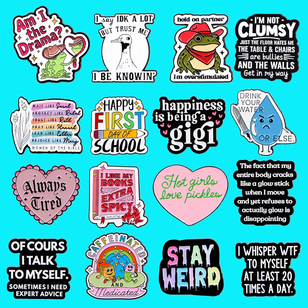 

Cute Cartoon Quote Cat Lapel Pins for Backpacks Soft Enamel Pin Men Women's Brooches Badges Pin on Clothes Jewelry Accessories