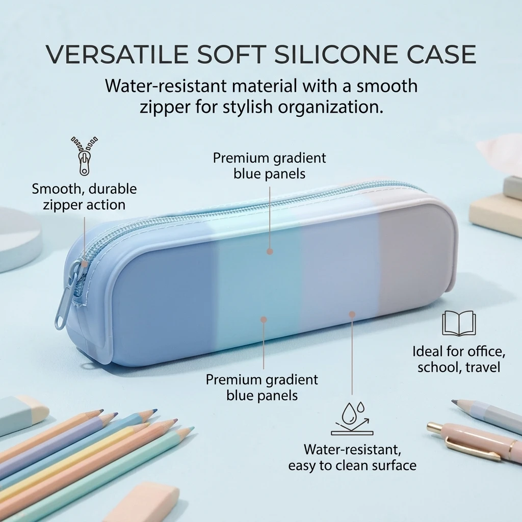 Macaron Accordion Pencil Case Rainbow Zipper Multi Layer Polyester Stationery Organizer Cute Portable School Office Supplies