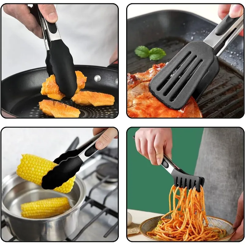 Creative Non-Slip Silicone Bread Tong Clip BBQ Food Grade Silicone Food Tong  Serving Tong Kitchen Tools BBQ Tools Accessories