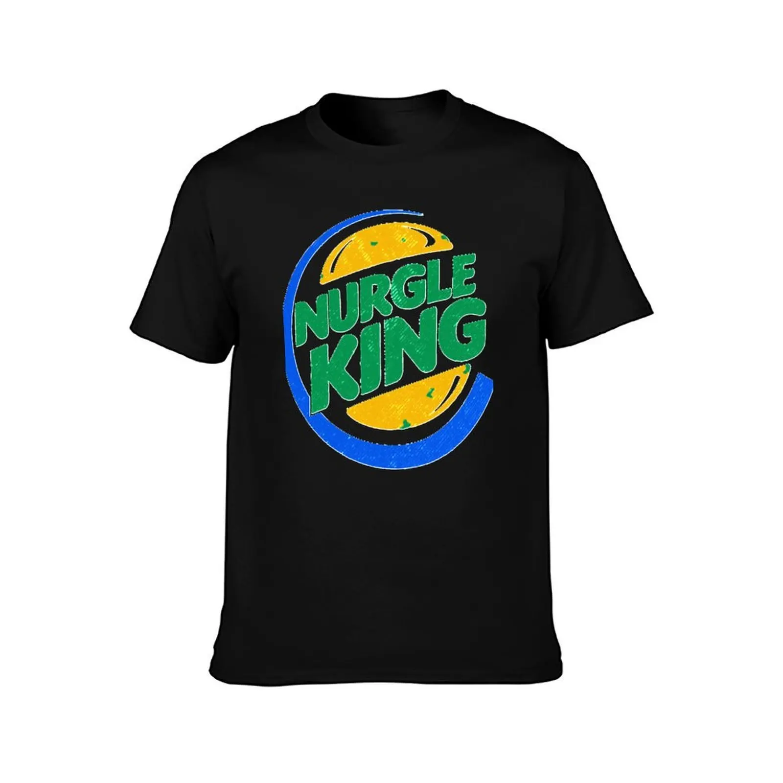 Nurgle King T-Shirt, Summer Casual Cotton Tee, Oversized Streetwear Tops, Vintage Graphic Print, Loose Fit Short Sleeve