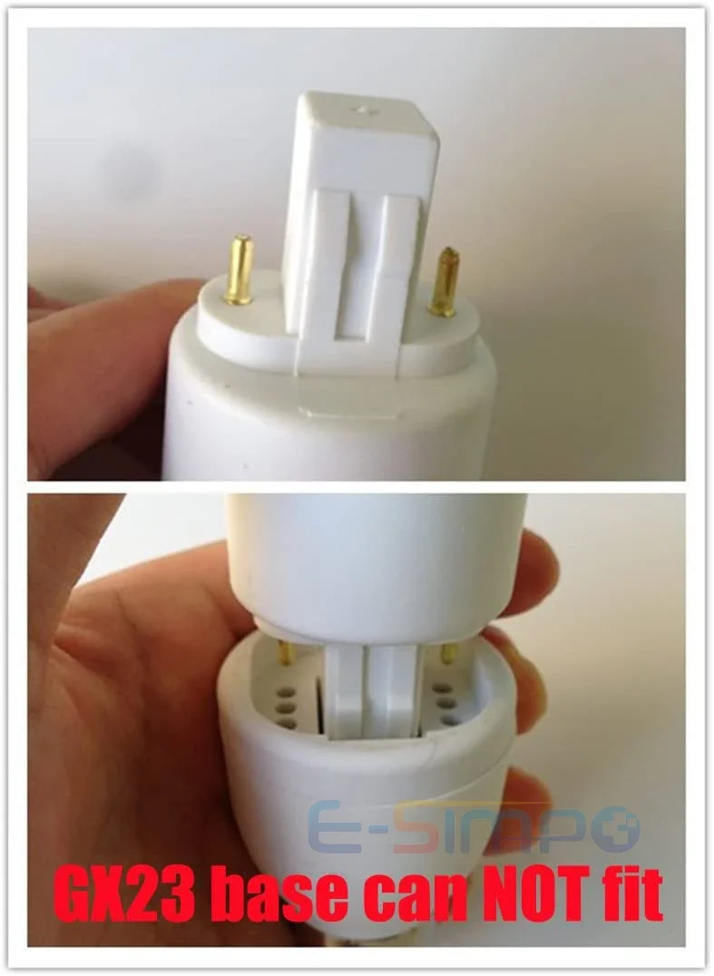 1pc E27/E26 To G23 G24 CFL Bulb Base Light Socket Lampholder Converter Adapter,2/4P G24 G23 Fit,GX23 CAN\'T Fit,NO Ballast Inside