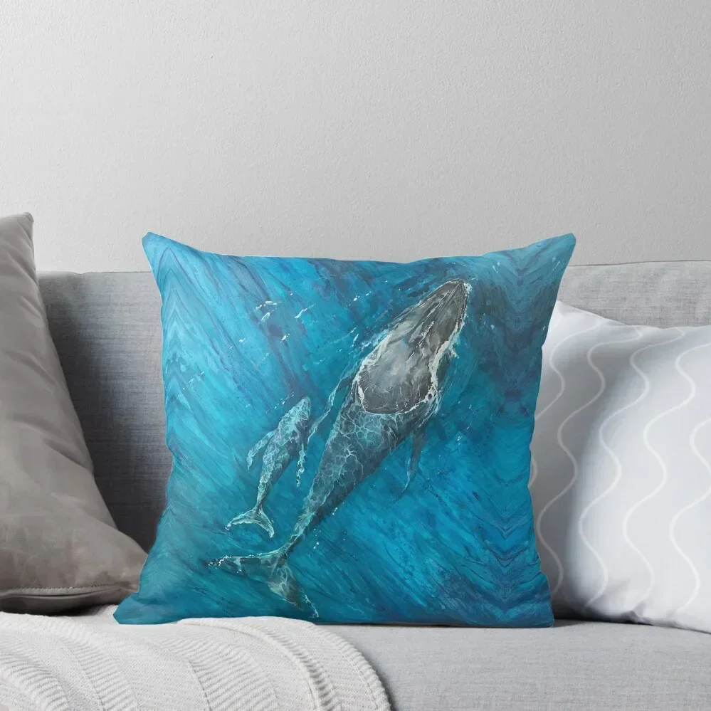 

Whales - Mother and Calf Throw Pillow sleeping pillows Christmas Covers Sofa Covers For Living Room christmas pillowcases pillow