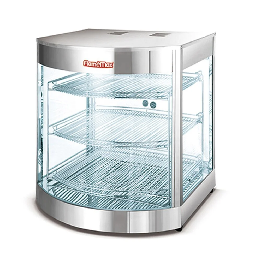 

HW-350B Commercial Stainless Steel Food Display Showcase Heated Display Case Countertop Hot Food Display Warmers