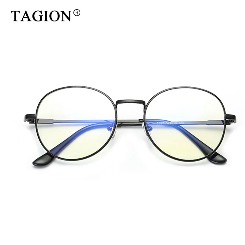 2023 Alloy Frame Round Reading Glasses For Men Women Vintage Anti Blue Computer Goggles Clear Lenses Fashion Eyewear 8627