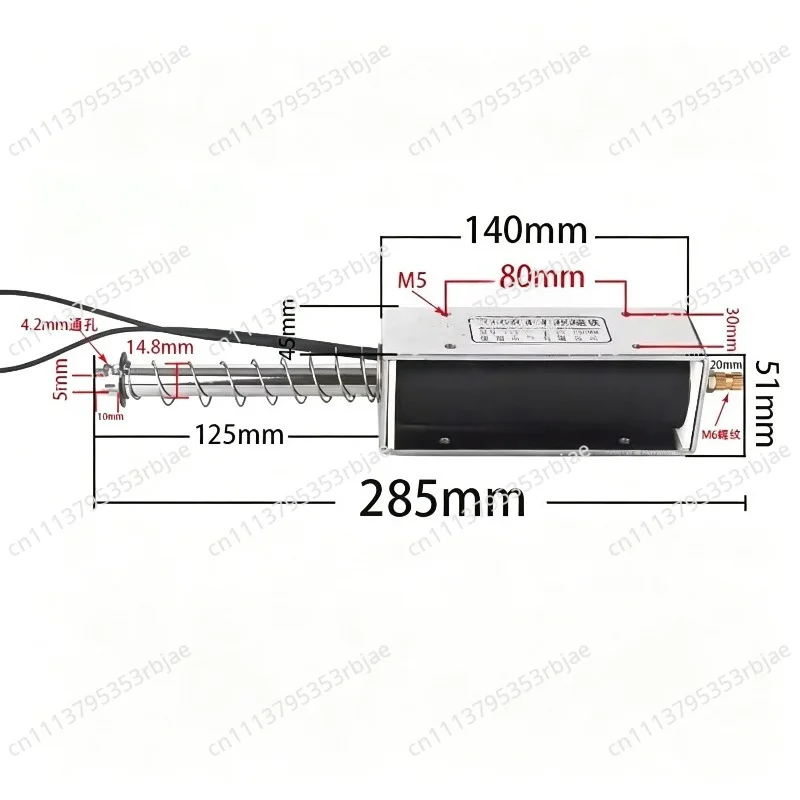 For 100mm Long Stroke Push-Pull Electromagnet, 15kg Holding Force, Self-Resetting Solenoid for DC 24V & AC 220V