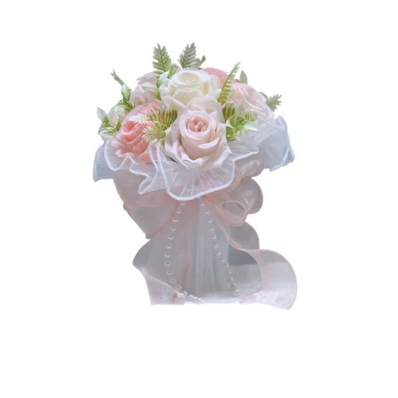 Bridal wedding bouquet  certificate wedding simulation flower rose dress decoration