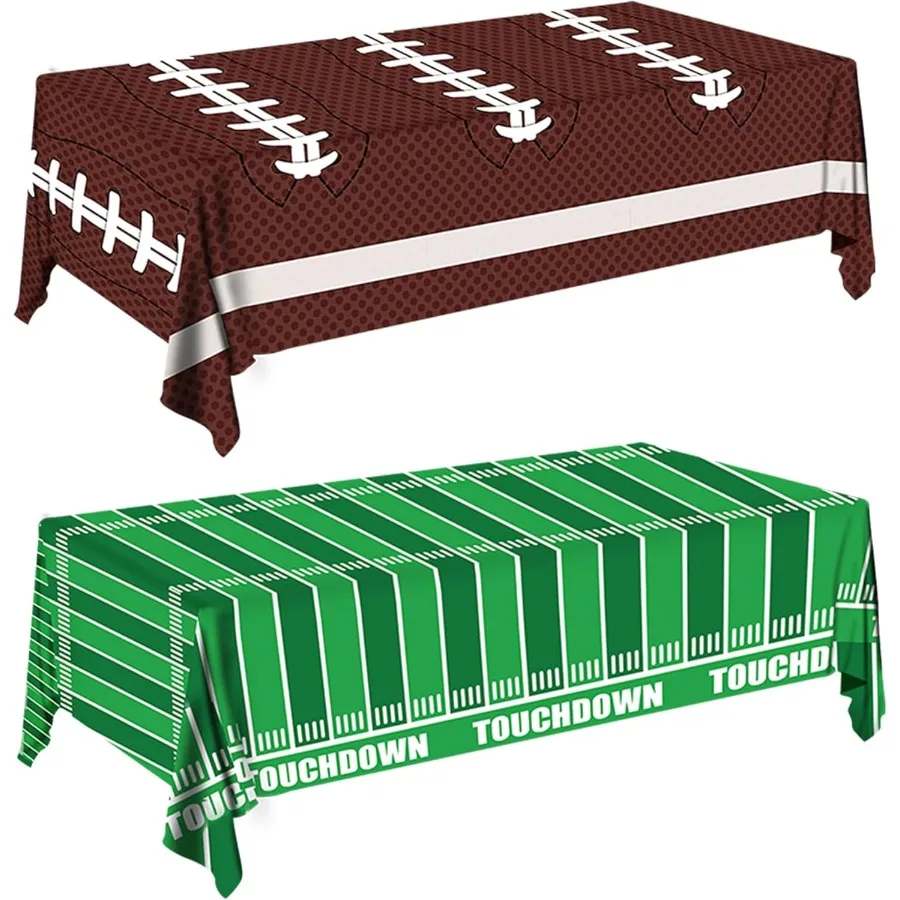 Football Party Plate Decorations Disposable Plastic Tablecloth Touchdown Table Cover Perfect for Super Bowl Football Birthday P