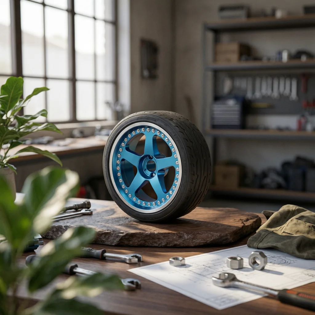 RC Car Wheels and Tires Lightweight RC Car Wheels with Rubber Tires Wheel and Tire Set with Rims Replacement for Hobbyists
