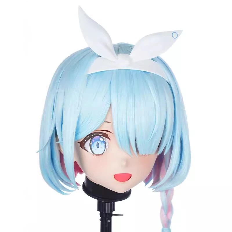 Full headband lockHandmade Customize Cartoon Character BJD Cosplay Kigurumi Mask Resin Japanese Anime Kigurumi Masks