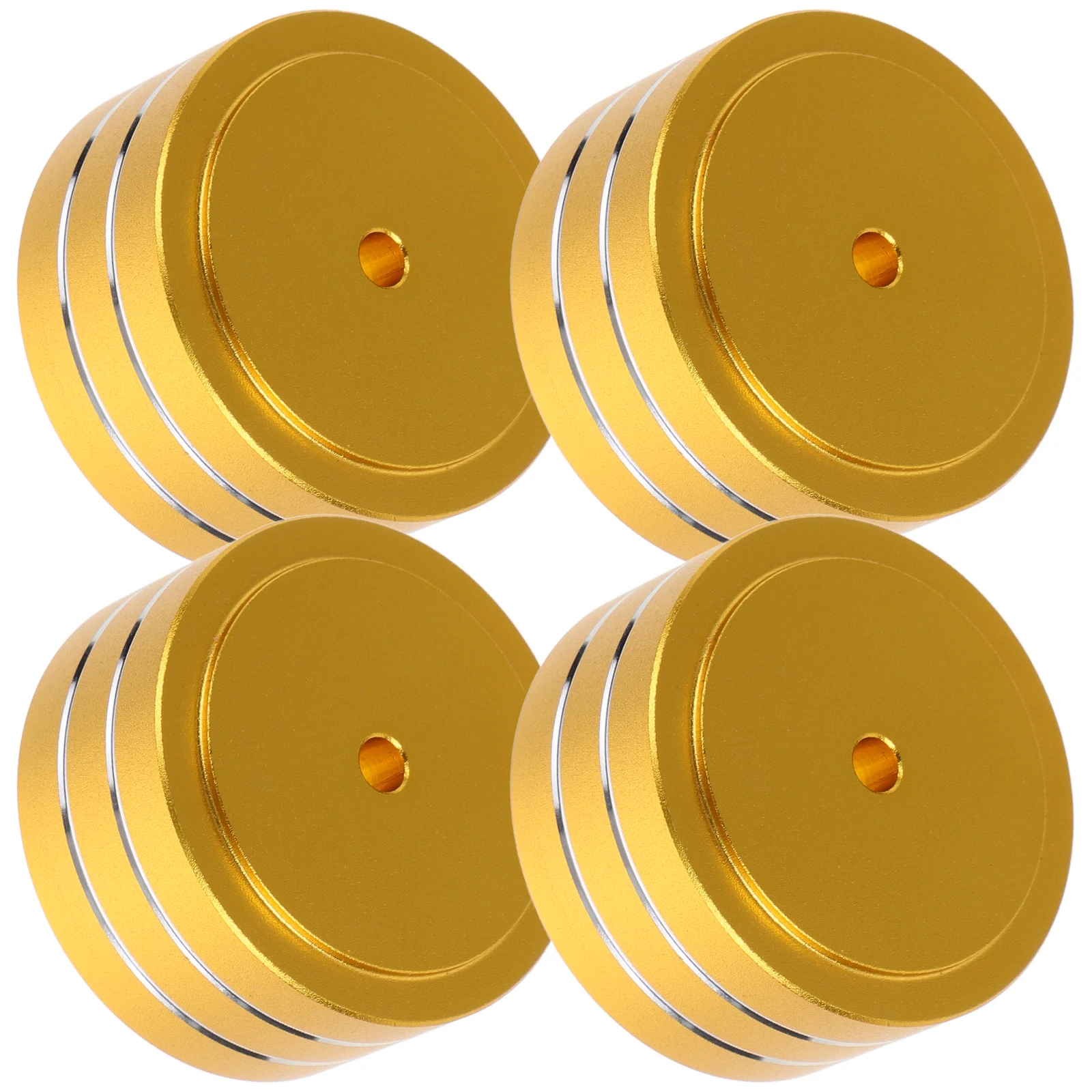 

4 set Speaker Feet Pads Aluminum Alloy Rubber Non-slip Shock Absorption Speaker Isolating Feet Cushion Anti-vibration