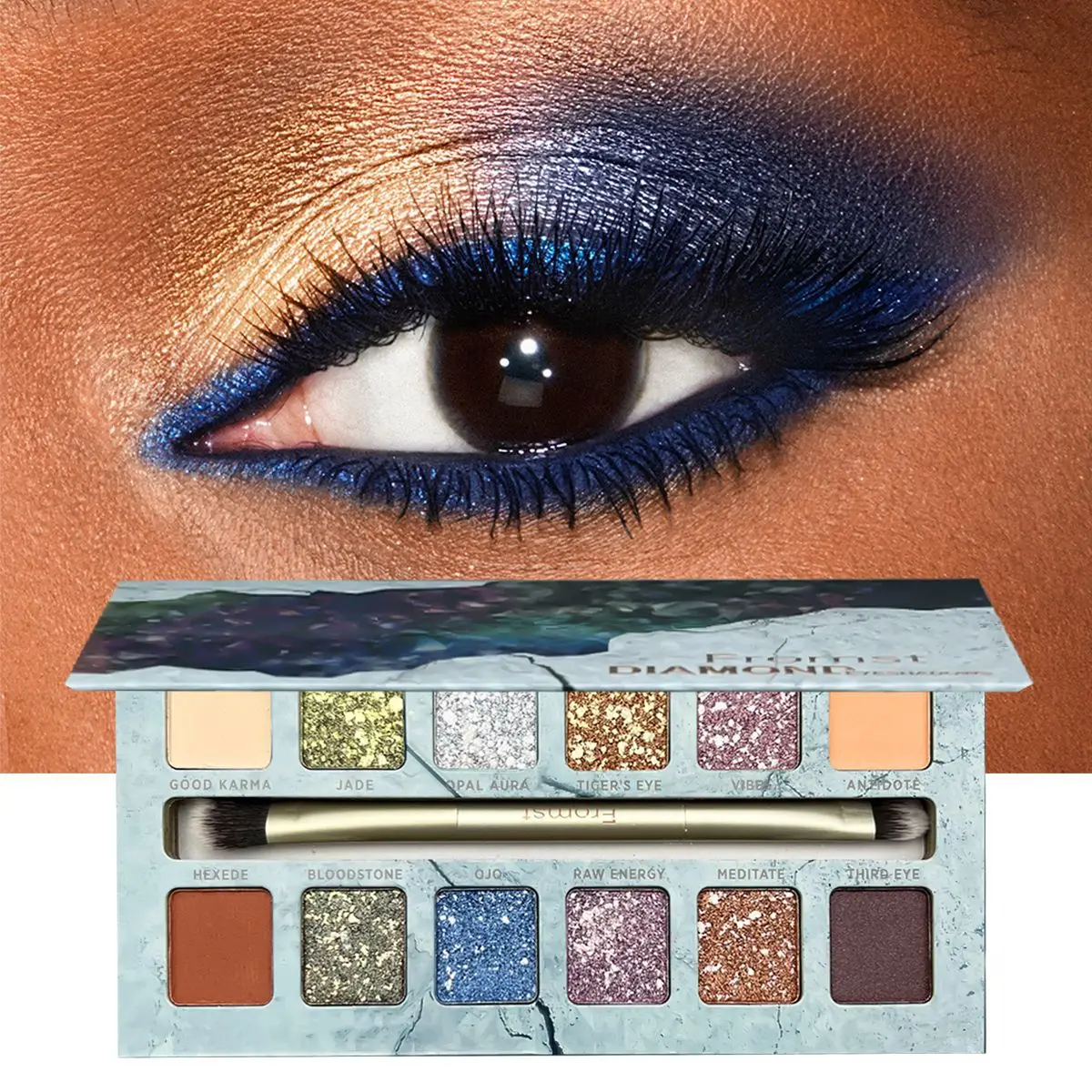 Paleta de sombras de ojos Multicolor, 12 colores, brillo para ojos